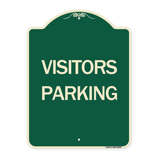 Parking Lot Visitors Parking Heavy-Gauge Aluminum Architectural Sign, 24" x 18", G-1824-24622